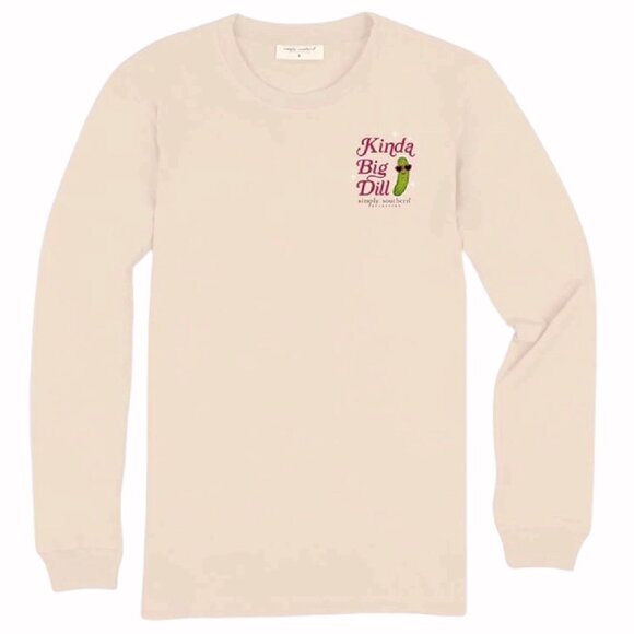 Simply Southern Kinda a Big Dill Long Sleeve T-Shirt Crew Top NEW Fast Ship - Picture 3 of 5